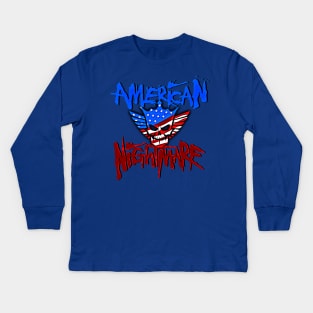 American Nightmare // Retro Comics Style Kids Long Sleeve T-Shirt